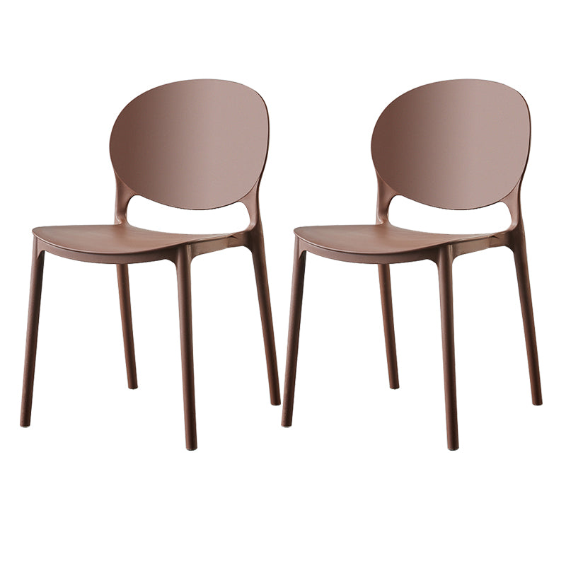 Plastic Contemporary Dining Room Chairs Matte Finish Open Back Dining Side Chairs