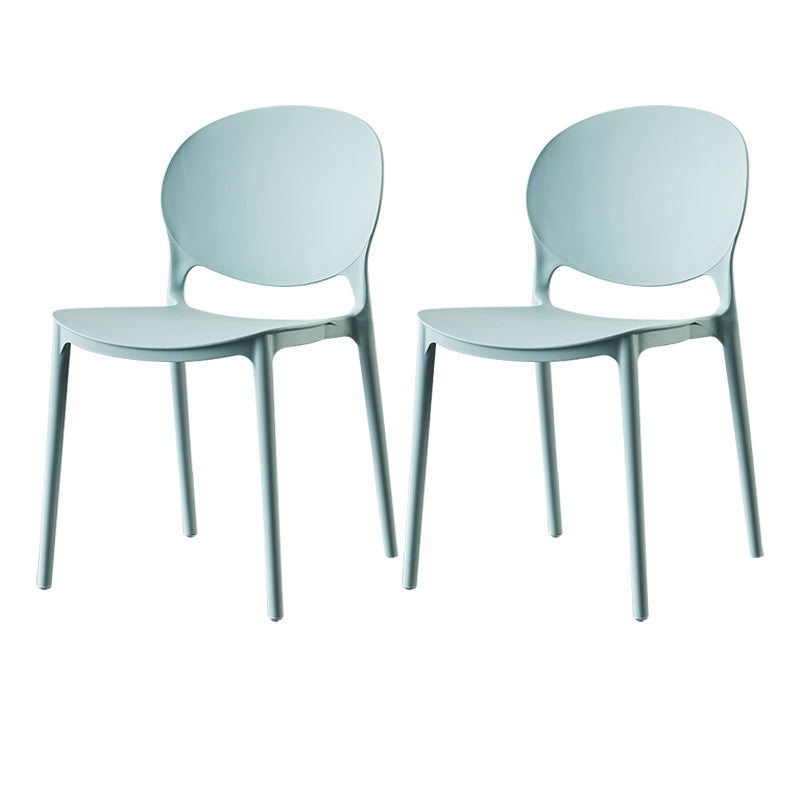 Plastic Contemporary Dining Room Chairs Matte Finish Open Back Dining Side Chairs