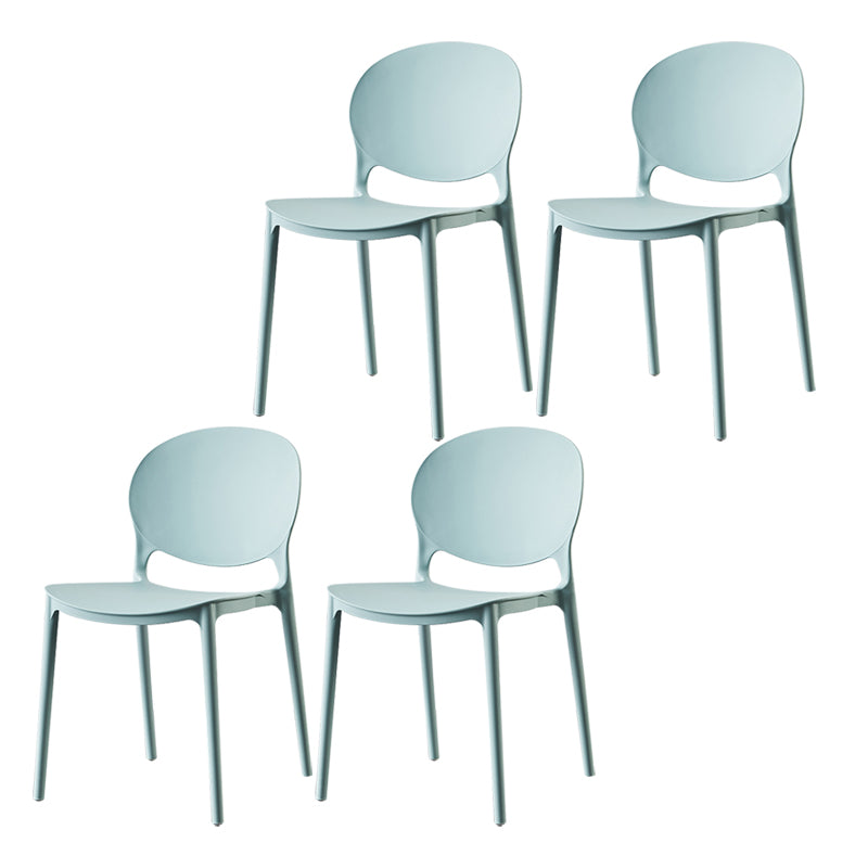 Plastic Contemporary Dining Room Chairs Matte Finish Open Back Dining Side Chairs