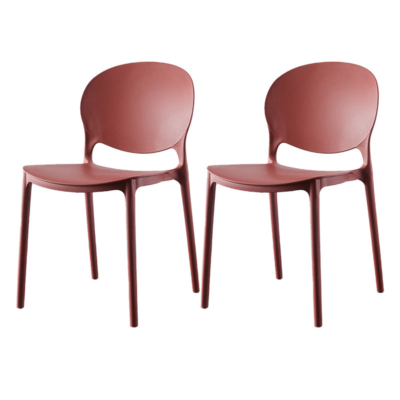 Plastic Contemporary Dining Room Chairs Matte Finish Open Back Dining Side Chairs