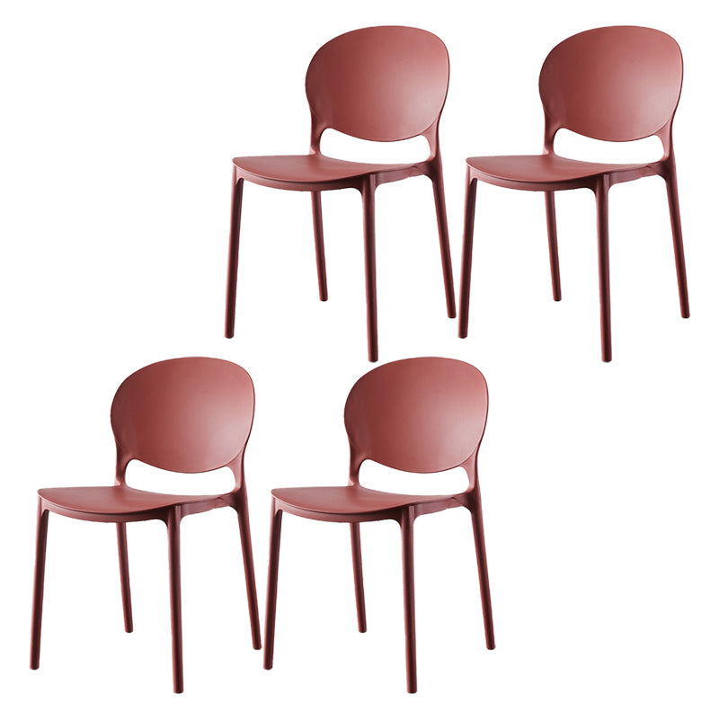Plastic Contemporary Dining Room Chairs Matte Finish Open Back Dining Side Chairs