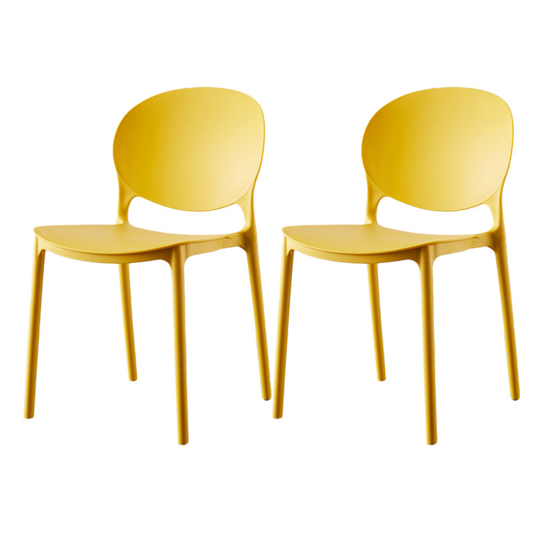 Plastic Contemporary Dining Room Chairs Matte Finish Open Back Dining Side Chairs