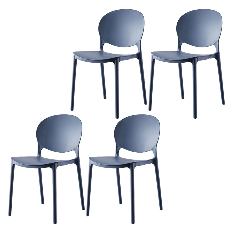 Plastic Contemporary Dining Room Chairs Matte Finish Open Back Dining Side Chairs