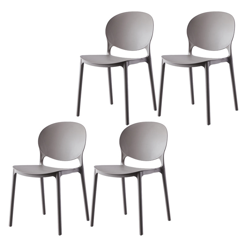Plastic Contemporary Dining Room Chairs Matte Finish Open Back Dining Side Chairs