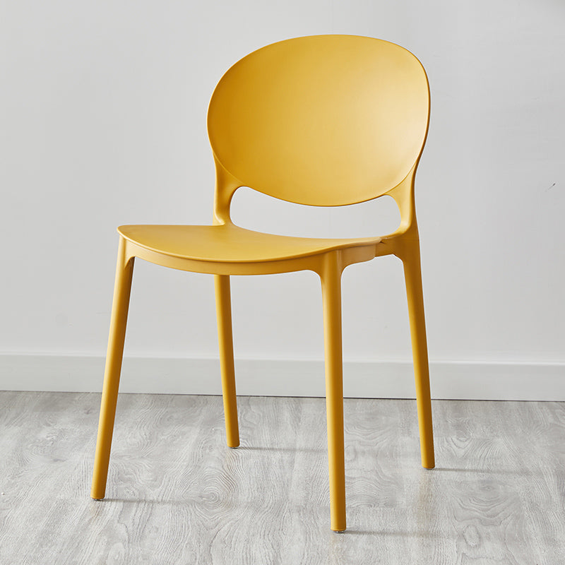 Plastic Contemporary Dining Room Chairs Matte Finish Open Back Dining Side Chairs