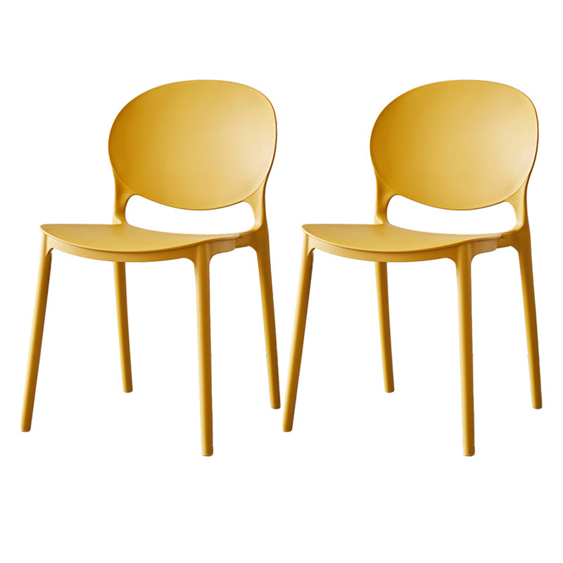 Plastic Contemporary Dining Room Chairs Matte Finish Open Back Dining Side Chairs