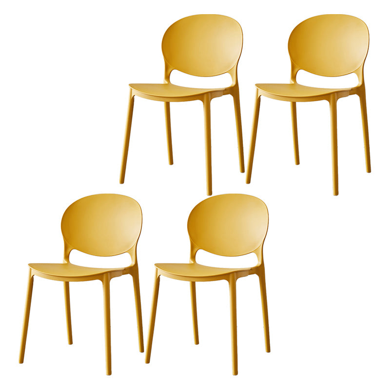 Plastic Contemporary Dining Room Chairs Matte Finish Open Back Dining Side Chairs
