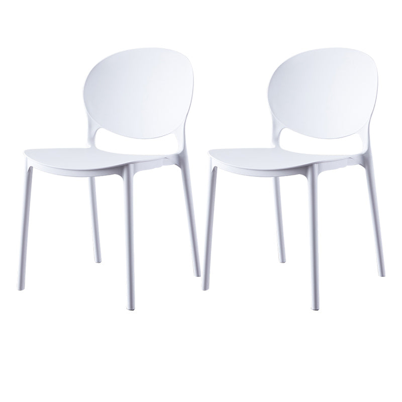 Plastic Contemporary Dining Room Chairs Matte Finish Open Back Dining Side Chairs