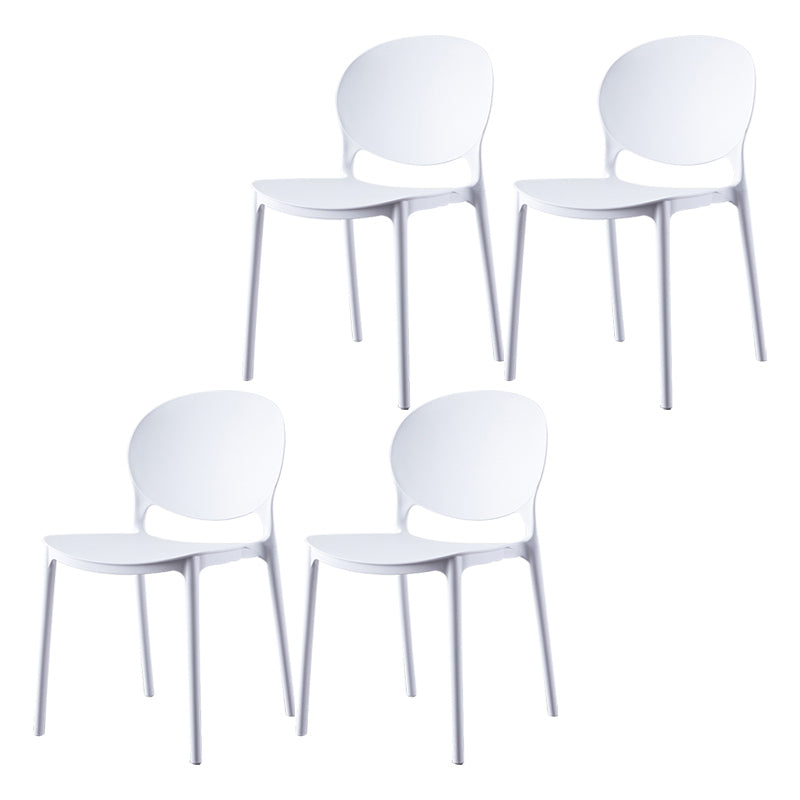 Plastic Contemporary Dining Room Chairs Matte Finish Open Back Dining Side Chairs