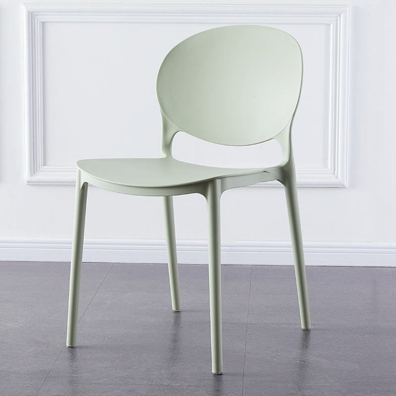 Plastic Contemporary Dining Room Chairs Matte Finish Open Back Dining Side Chairs