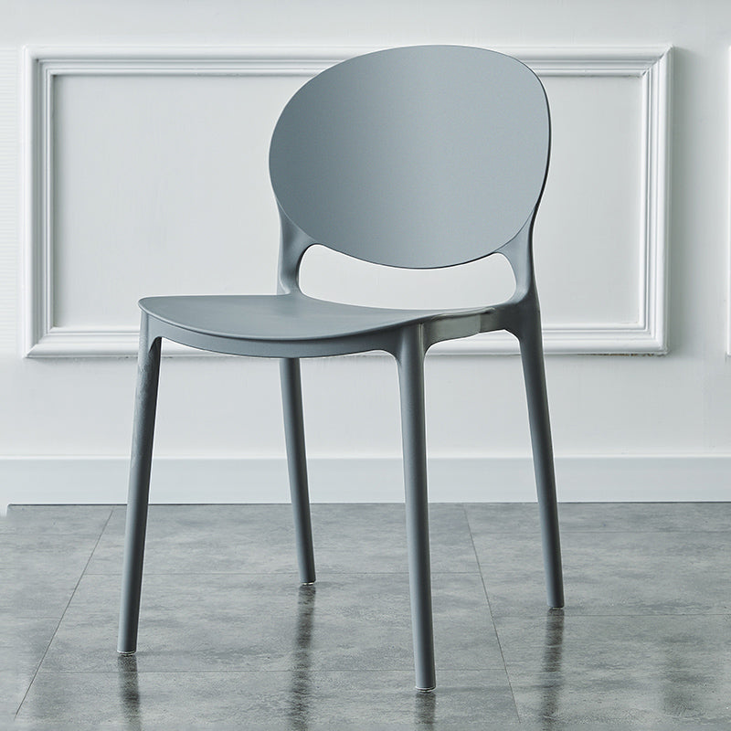 Plastic Contemporary Dining Room Chairs Matte Finish Open Back Dining Side Chairs