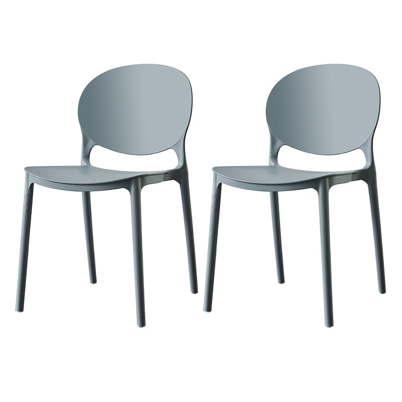 Plastic Contemporary Dining Room Chairs Matte Finish Open Back Dining Side Chairs