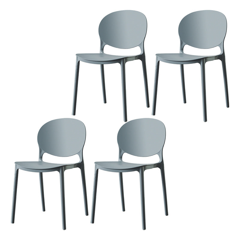 Plastic Contemporary Dining Room Chairs Matte Finish Open Back Dining Side Chairs