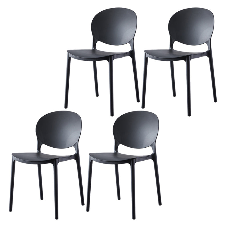 Plastic Contemporary Dining Room Chairs Matte Finish Open Back Dining Side Chairs