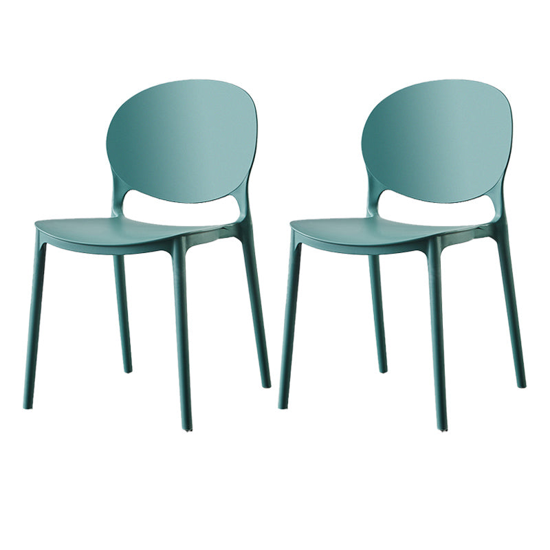 Plastic Contemporary Dining Room Chairs Matte Finish Open Back Dining Side Chairs