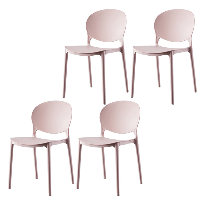 Plastic Contemporary Dining Room Chairs Matte Finish Open Back Dining Side Chairs