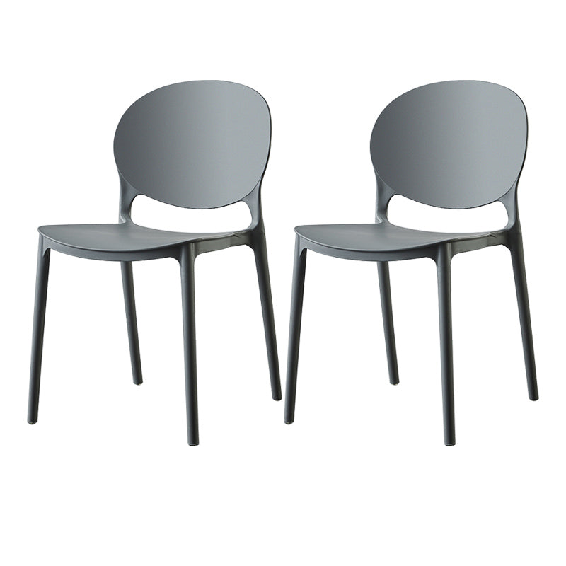 Plastic Contemporary Dining Room Chairs Matte Finish Open Back Dining Side Chairs