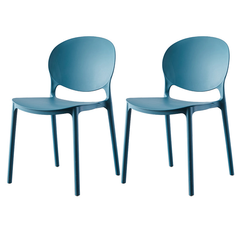 Plastic Contemporary Dining Room Chairs Matte Finish Open Back Dining Side Chairs