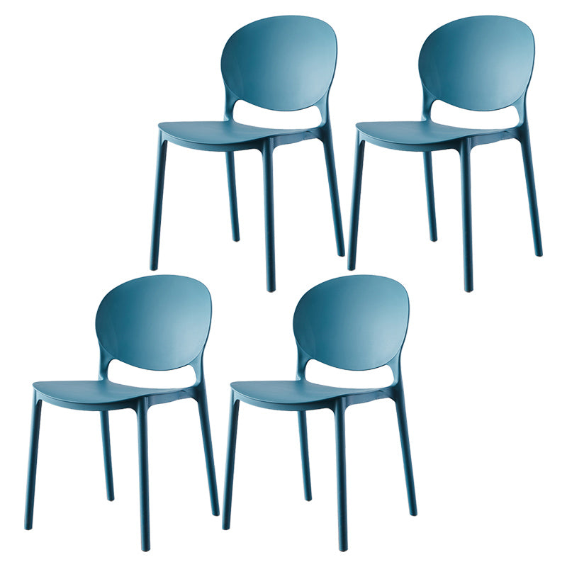 Plastic Contemporary Dining Room Chairs Matte Finish Open Back Dining Side Chairs