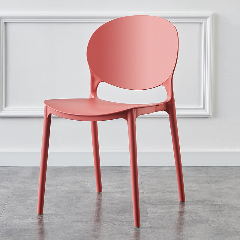Plastic Contemporary Dining Room Chairs Matte Finish Open Back Dining Side Chairs