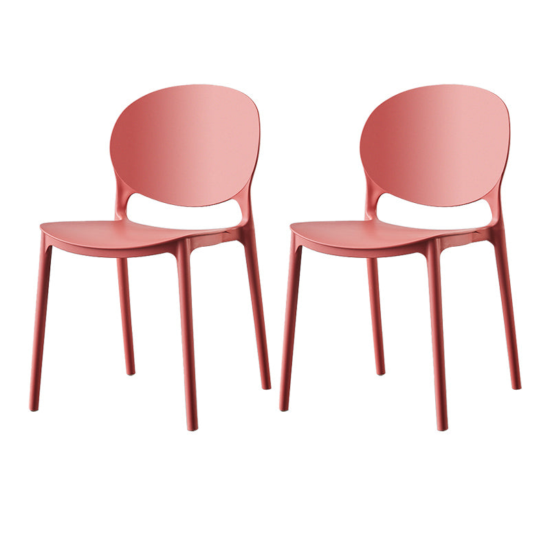 Plastic Contemporary Dining Room Chairs Matte Finish Open Back Dining Side Chairs