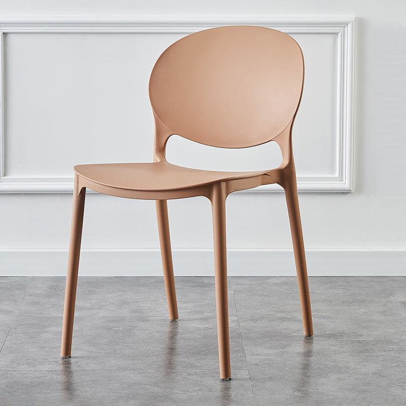 Plastic Contemporary Dining Room Chairs Matte Finish Open Back Dining Side Chairs