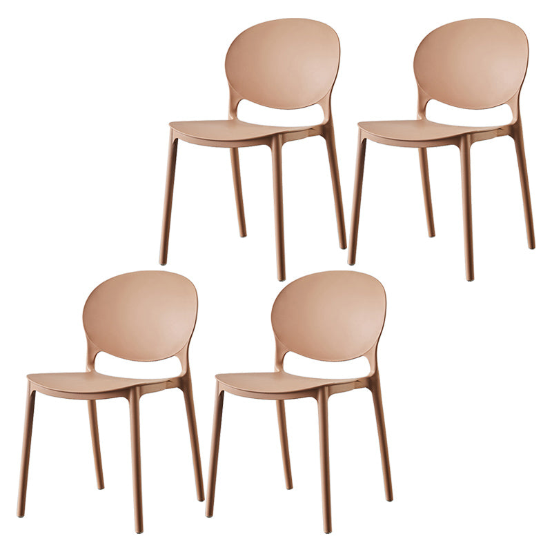 Plastic Contemporary Dining Room Chairs Matte Finish Open Back Dining Side Chairs