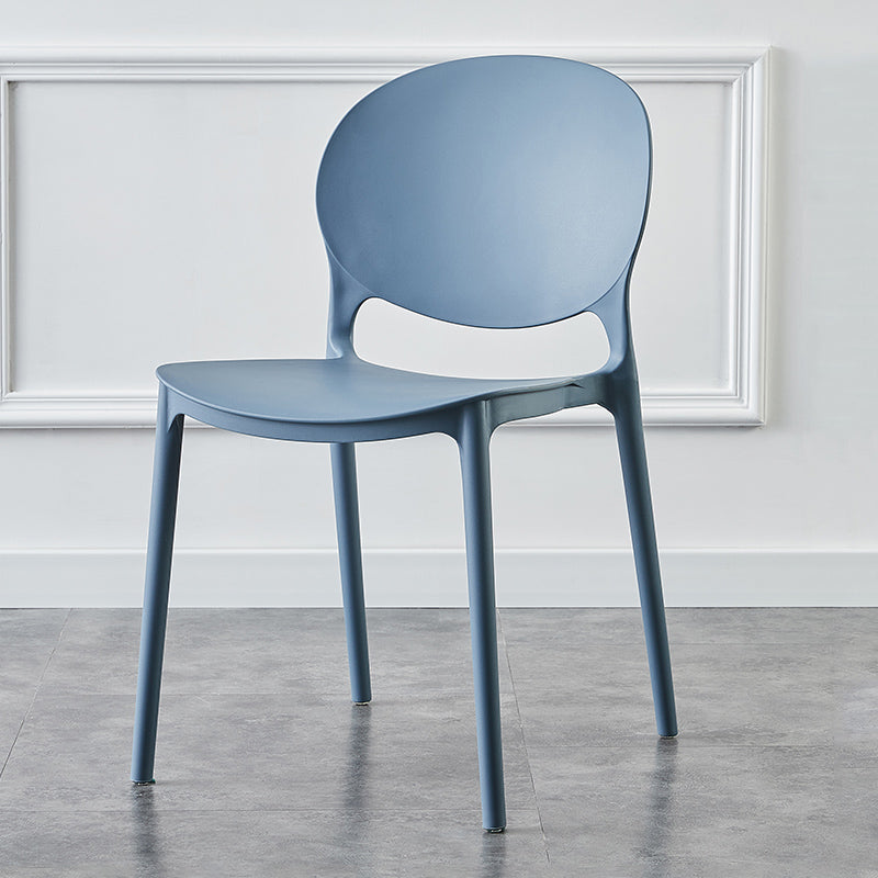 Plastic Contemporary Dining Room Chairs Matte Finish Open Back Dining Side Chairs