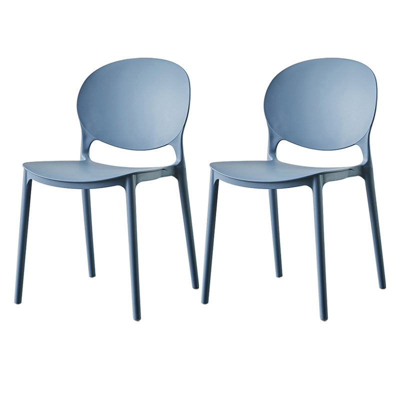 Plastic Contemporary Dining Room Chairs Matte Finish Open Back Dining Side Chairs