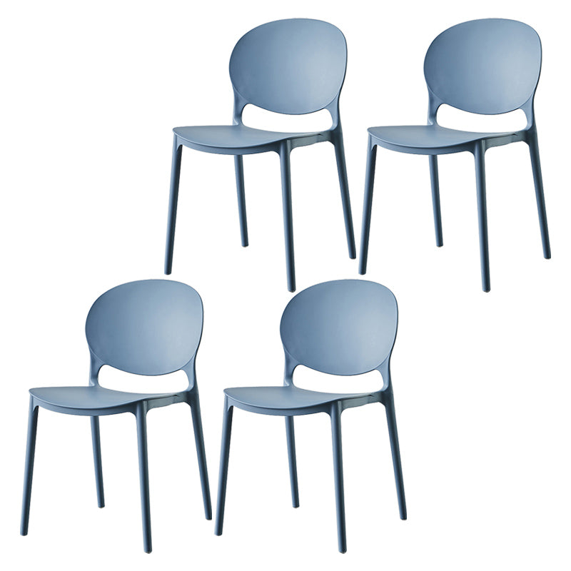 Plastic Contemporary Dining Room Chairs Matte Finish Open Back Dining Side Chairs
