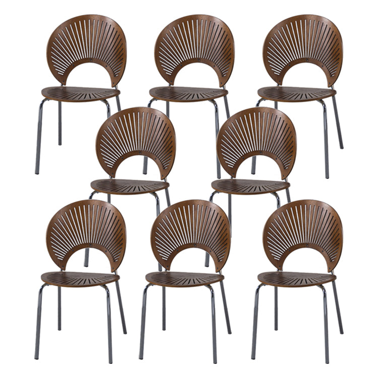 Ensemble de chaises de salle à manger de cuisine en bois de style moderne, chaises latérales à dossier ouvert
