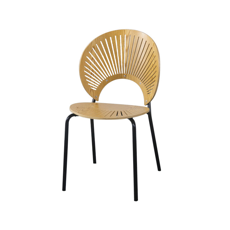 Ensemble de chaises de salle à manger de cuisine en bois de style moderne, chaises latérales à dossier ouvert