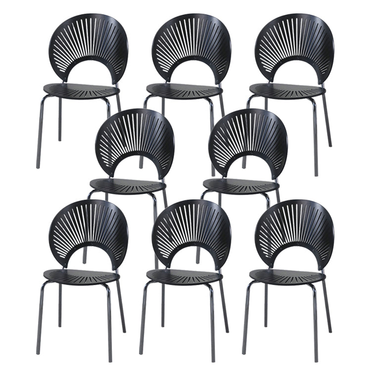 Ensemble de chaises de salle à manger de cuisine en bois de style moderne, chaises latérales à dossier ouvert