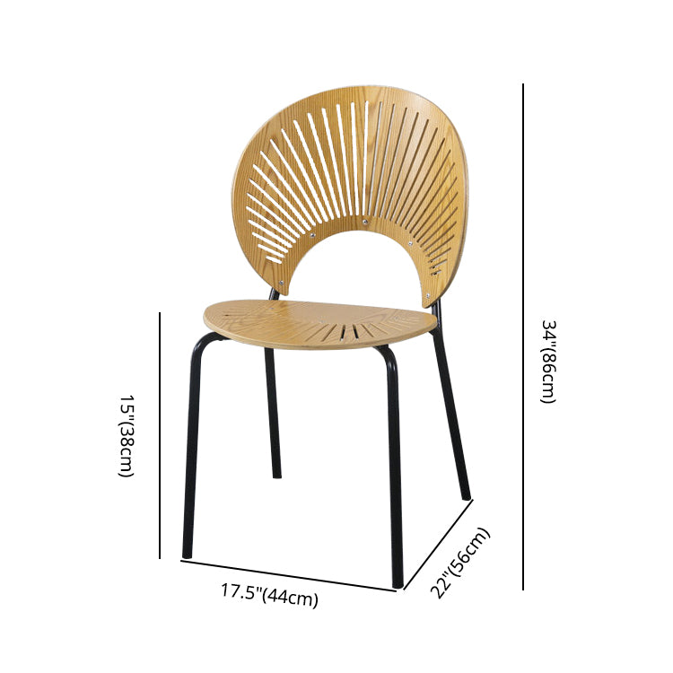 Ensemble de chaises de salle à manger de cuisine en bois de style moderne, chaises latérales à dossier ouvert