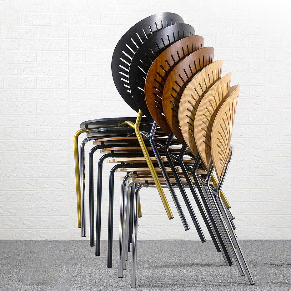 Ensemble de chaises de salle à manger de cuisine en bois de style moderne, chaises latérales à dossier ouvert