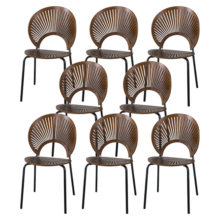 Ensemble de chaises de salle à manger de cuisine en bois de style moderne, chaises latérales à dossier ouvert
