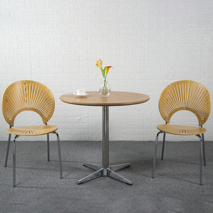 Ensemble de chaises de salle à manger de cuisine en bois de style moderne, chaises latérales à dossier ouvert