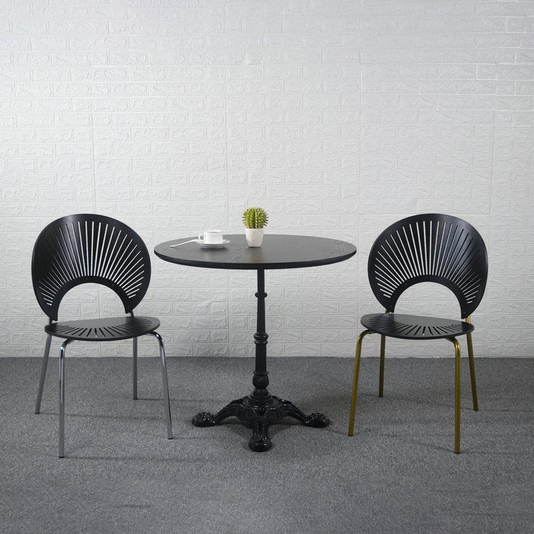 Ensemble de chaises de salle à manger de cuisine en bois de style moderne, chaises latérales à dossier ouvert