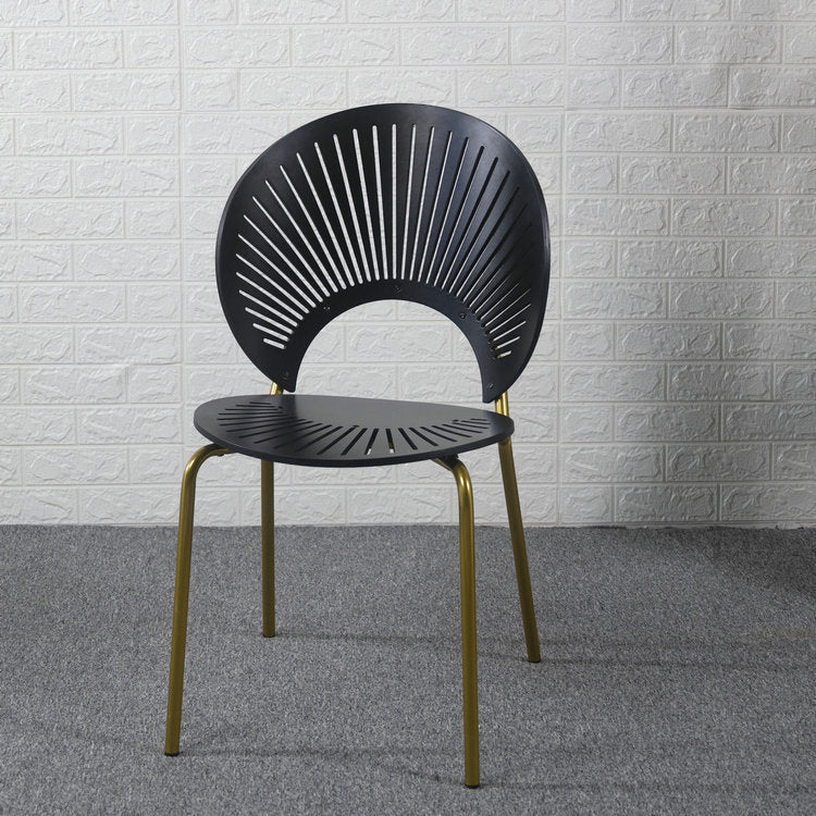 Ensemble de chaises de salle à manger de cuisine en bois de style moderne, chaises latérales à dossier ouvert