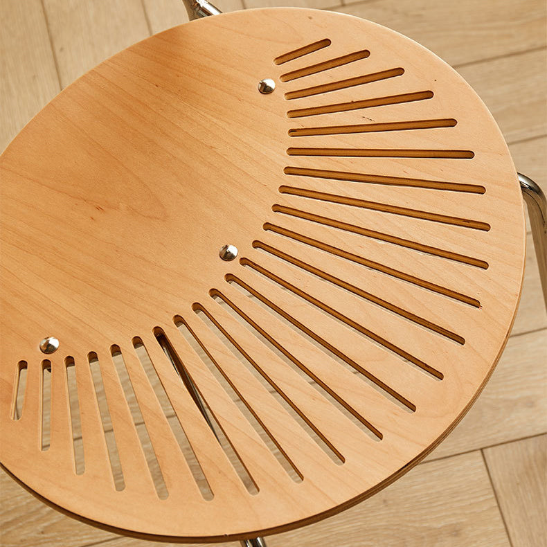 Juego de sillas de comedor de metal Silla lateral ovalada con respaldo abierto de estilo contemporáneo