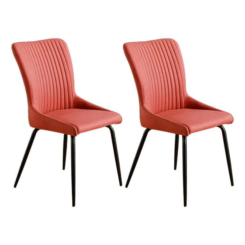 Leder-Skandinavischer Hotel-Beistellstuhl Parsons 18,5'' breiter Esszimmerstuhl mit schwarzen Beinen
