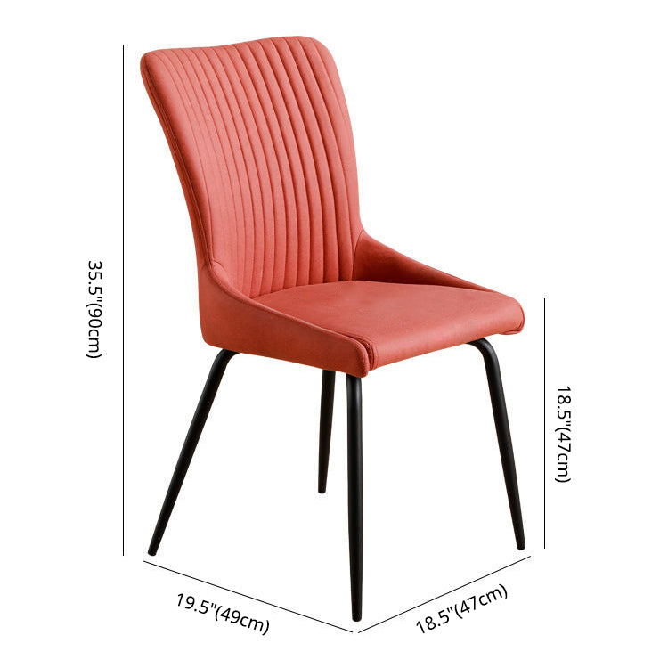 Leder-Skandinavischer Hotel-Beistellstuhl Parsons 18,5'' breiter Esszimmerstuhl mit schwarzen Beinen