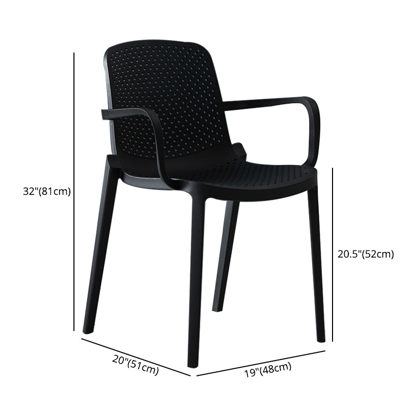 Fauteuil de salle à manger intérieur-extérieur moderne, fauteuil de salle à manger en plastique multicolore