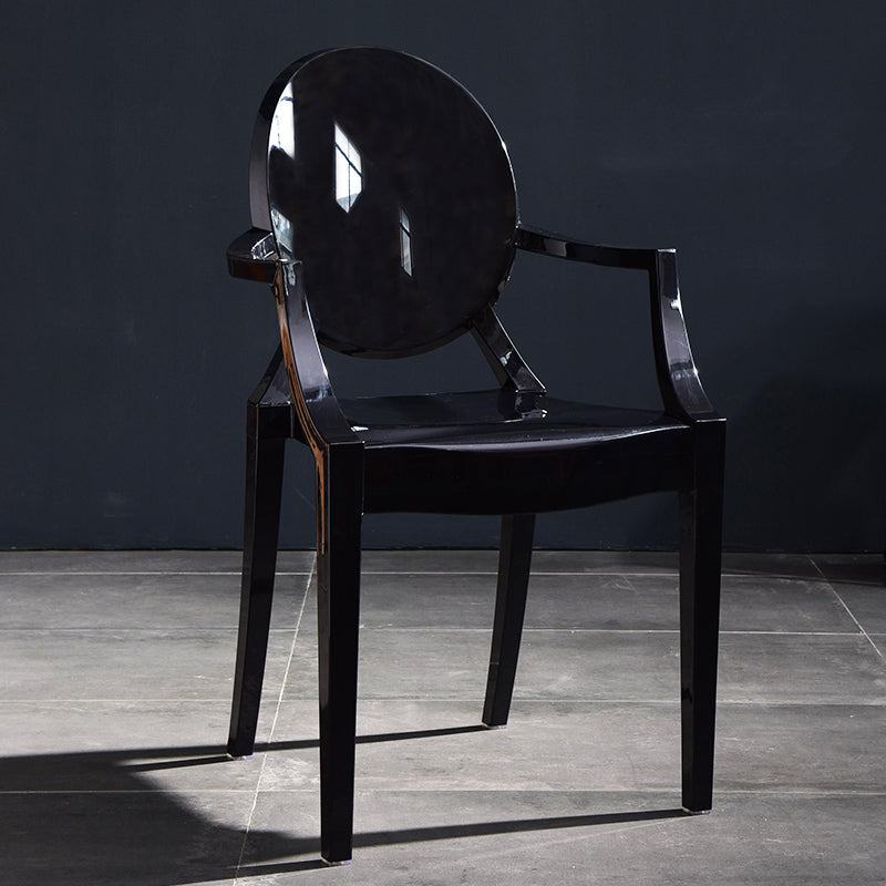 Scandinavian Plastic Dining Arm Chair Open Back Side Chair for Home Use