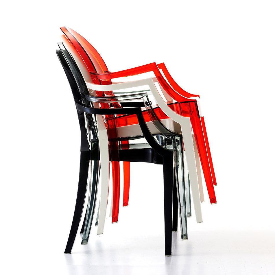 Scandinavian Plastic Dining Arm Chair Open Back Side Chair for Home Use