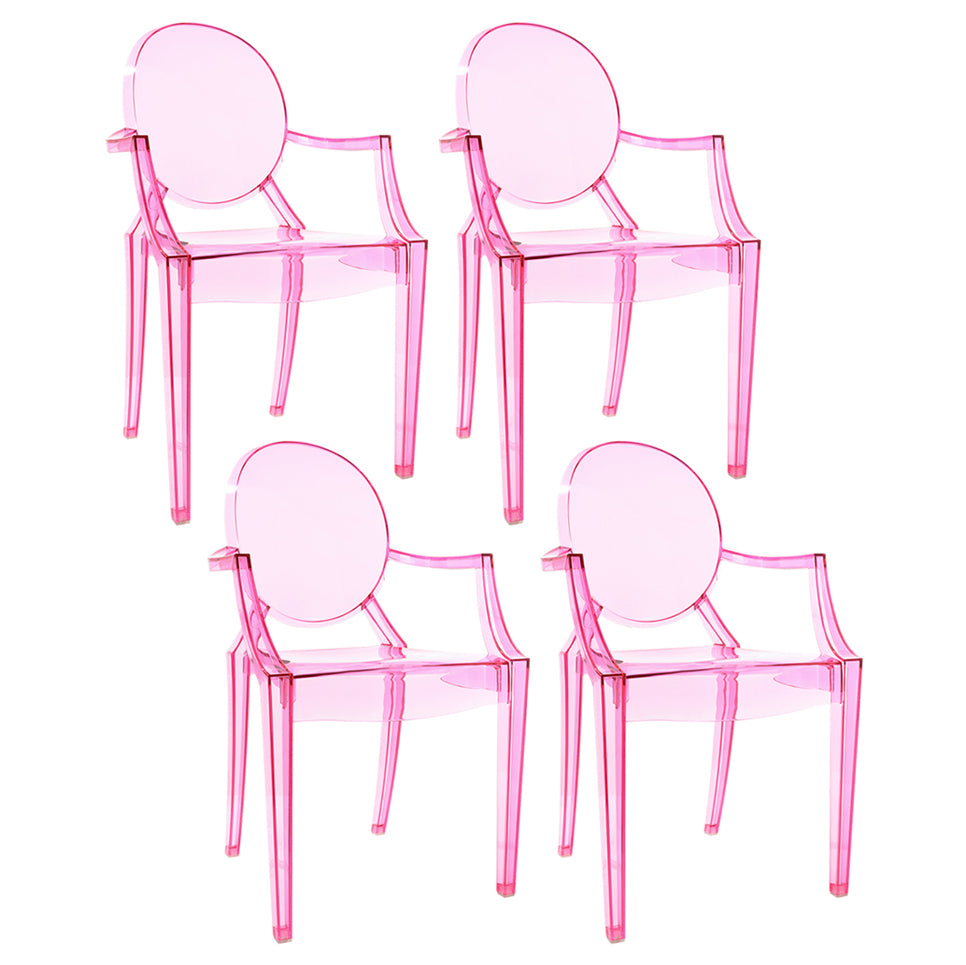 Scandinavian Plastic Dining Arm Chair Open Back Side Chair for Home Use