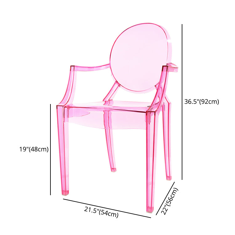 Scandinavian Plastic Dining Arm Chair Open Back Side Chair for Home Use