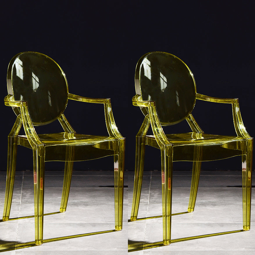 Scandinavian Plastic Dining Arm Chair Open Back Side Chair for Home Use