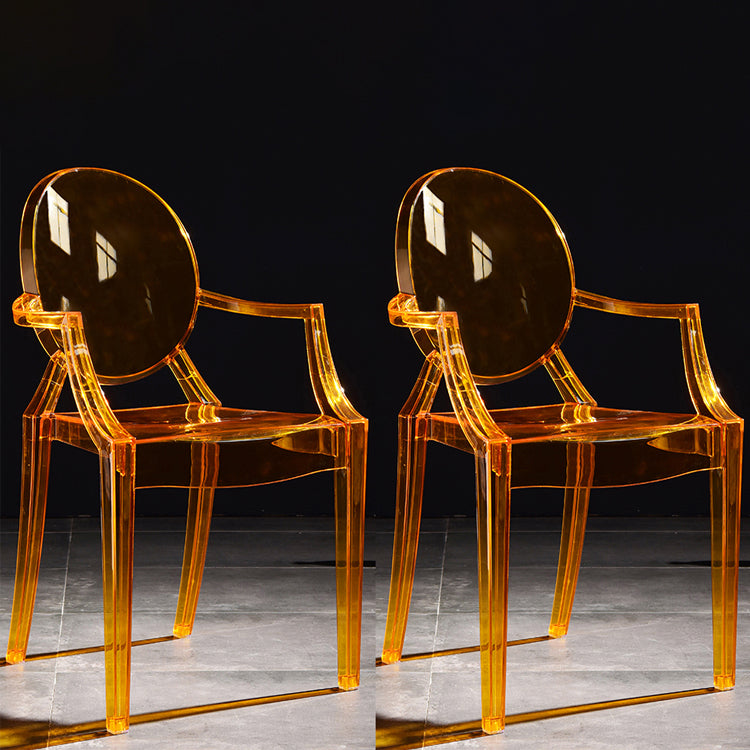 Scandinavian Plastic Dining Arm Chair Open Back Side Chair for Home Use
