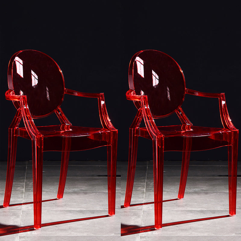 Scandinavian Plastic Dining Arm Chair Open Back Side Chair for Home Use